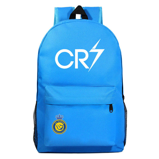 Jefuzh Soccer Star Cristiano Ronaldo Classic Backpack-CR7 Canvas Bookbag Lightweight Daypack Travel Knapsack for Outdoor