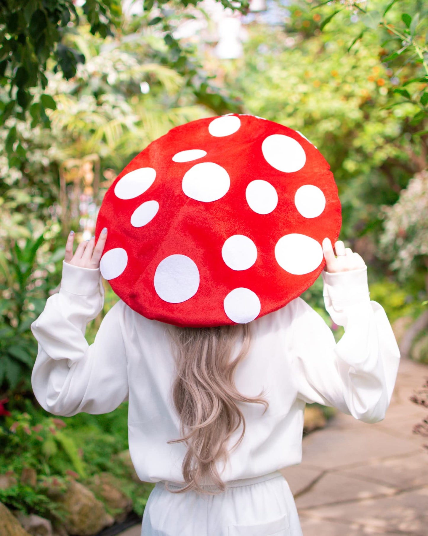 Dreamstall Mushroom Hat Costume Cosplay Accessory Party Hat Cap, Oversized with Wired Brim (Red)