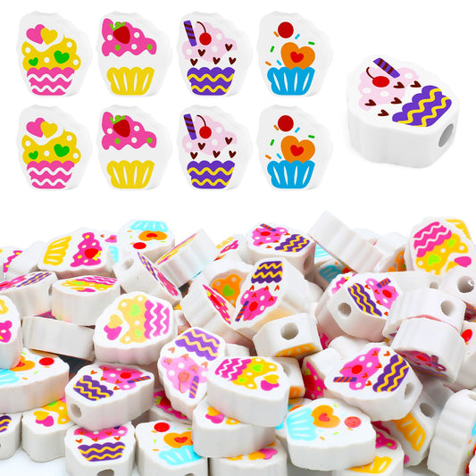 120 Pcs Cute Mini Cupcake Pencil Erasers for Kids Bulk Happy Birthday Pencil Topper Novelty Erasers for Party Favor Back to School Home Work Rewards Teacher Reward Supplies Gift Filling