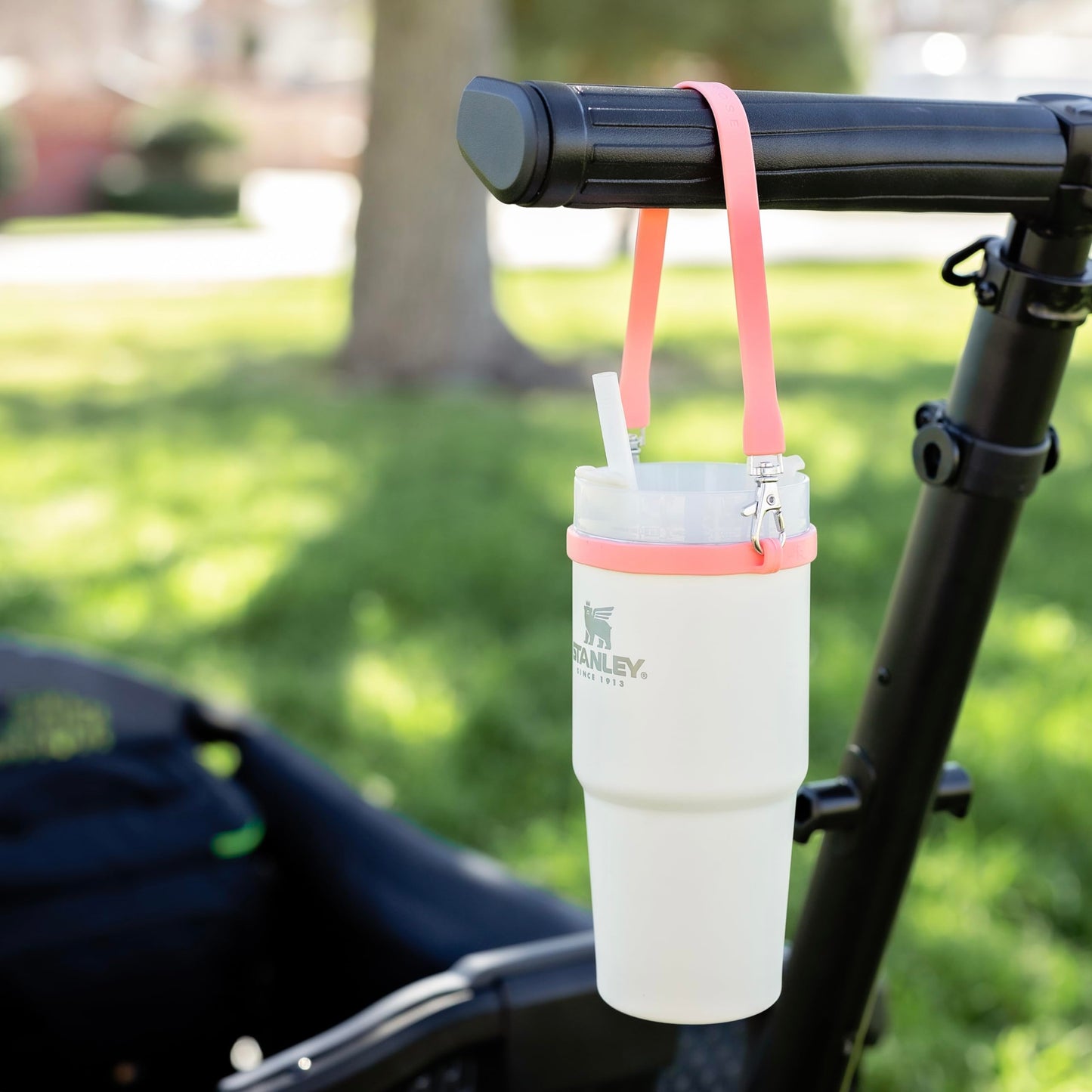 Ryan & Rose Water Bottle Handle - Silicone Water Bottle Sling, Carrier, Holder with Strap Compatible Stanley Cup Accessories (Flat Coral)