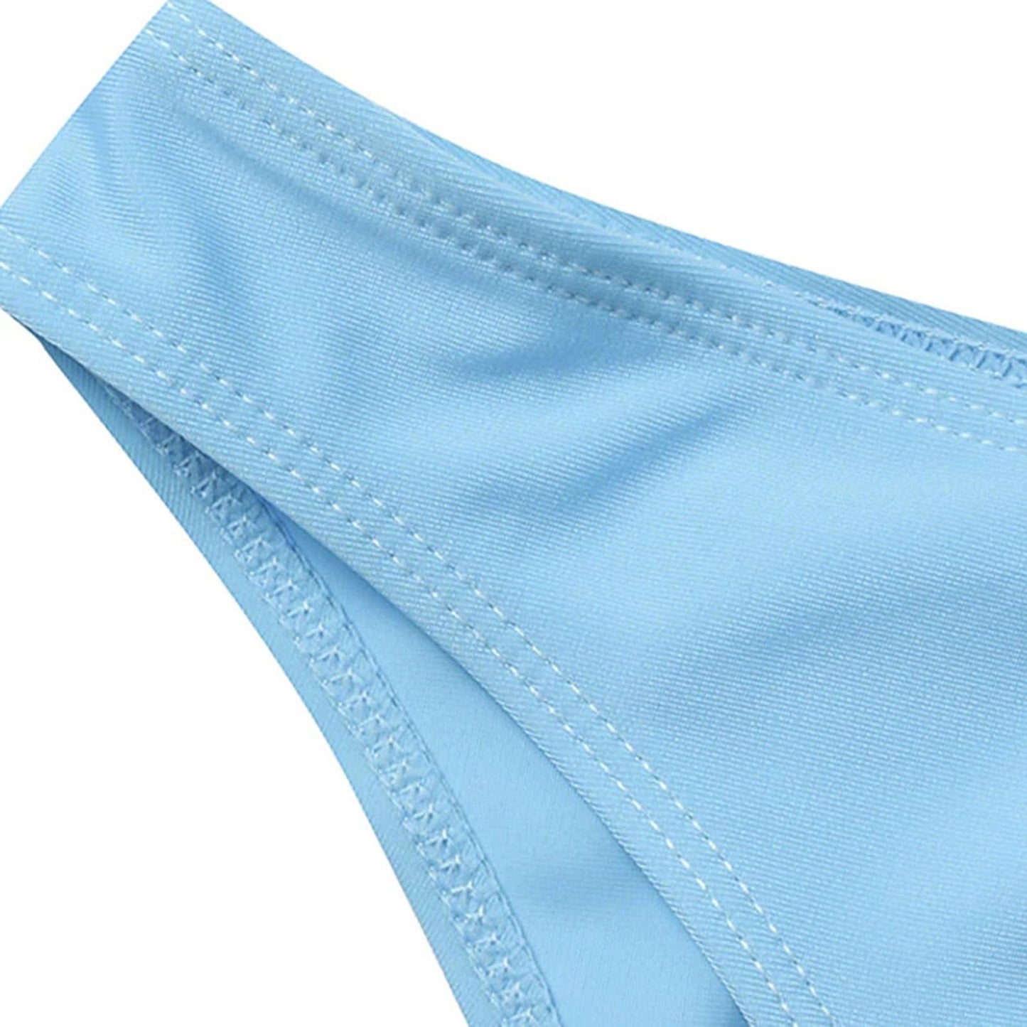 JEUROT 2 Piece Bandeau Swimsuits for Women Strapless Bathing Suits Tummy Control Flowy Swimwear with High Waisted Bottom Swim Suits 2024 Beach Vacation Outfits (Light Blue, XXL)