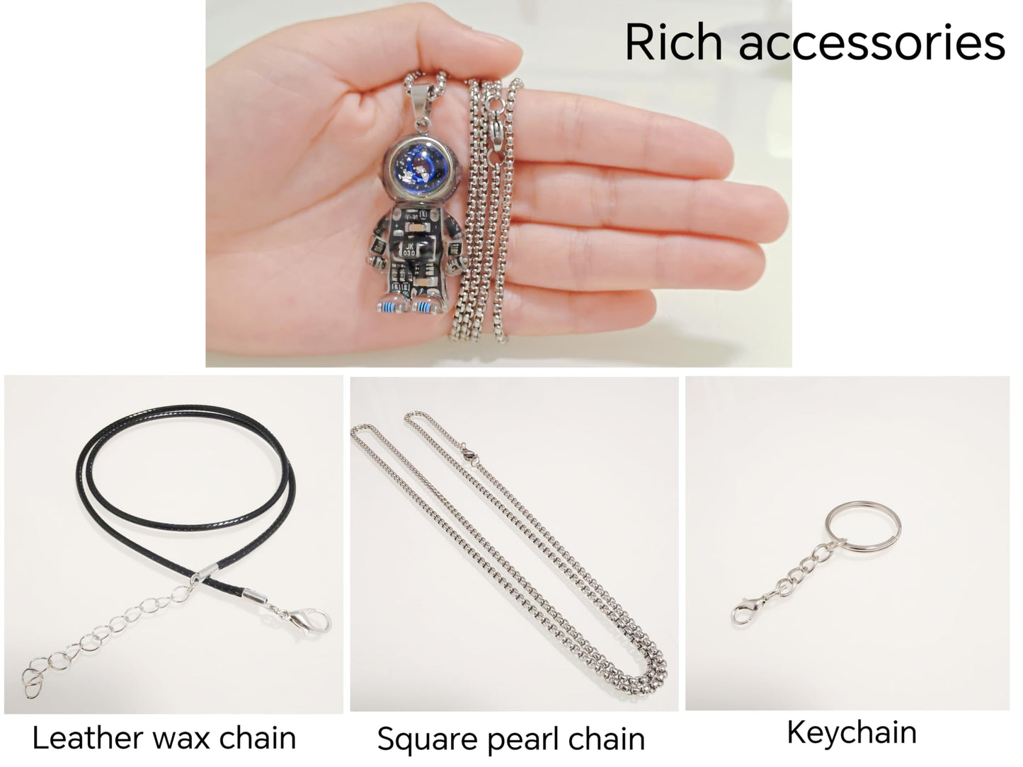 REBME Astronaut Pendant Necklace Unique steampunk Pendant Trendy and Cool Accessory as Necklace Keychain Bagcharm for Men and Women