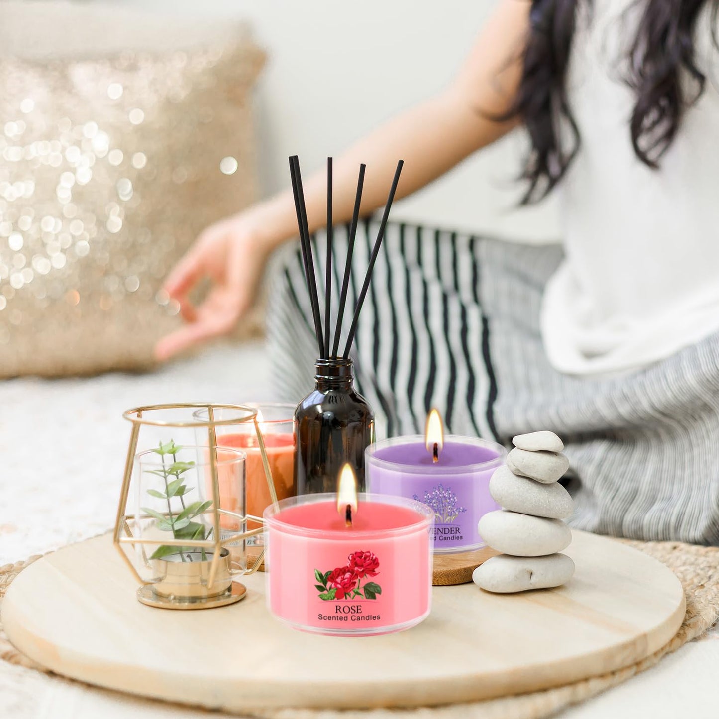 Scented Candle Set of 40 * 35g, 10 Fragrances, Soy Wax, Smokeless, with Cotton Wick,Long-Lasting Burn time for Home Décor,Relaxation,Romantic Dinner,Gift