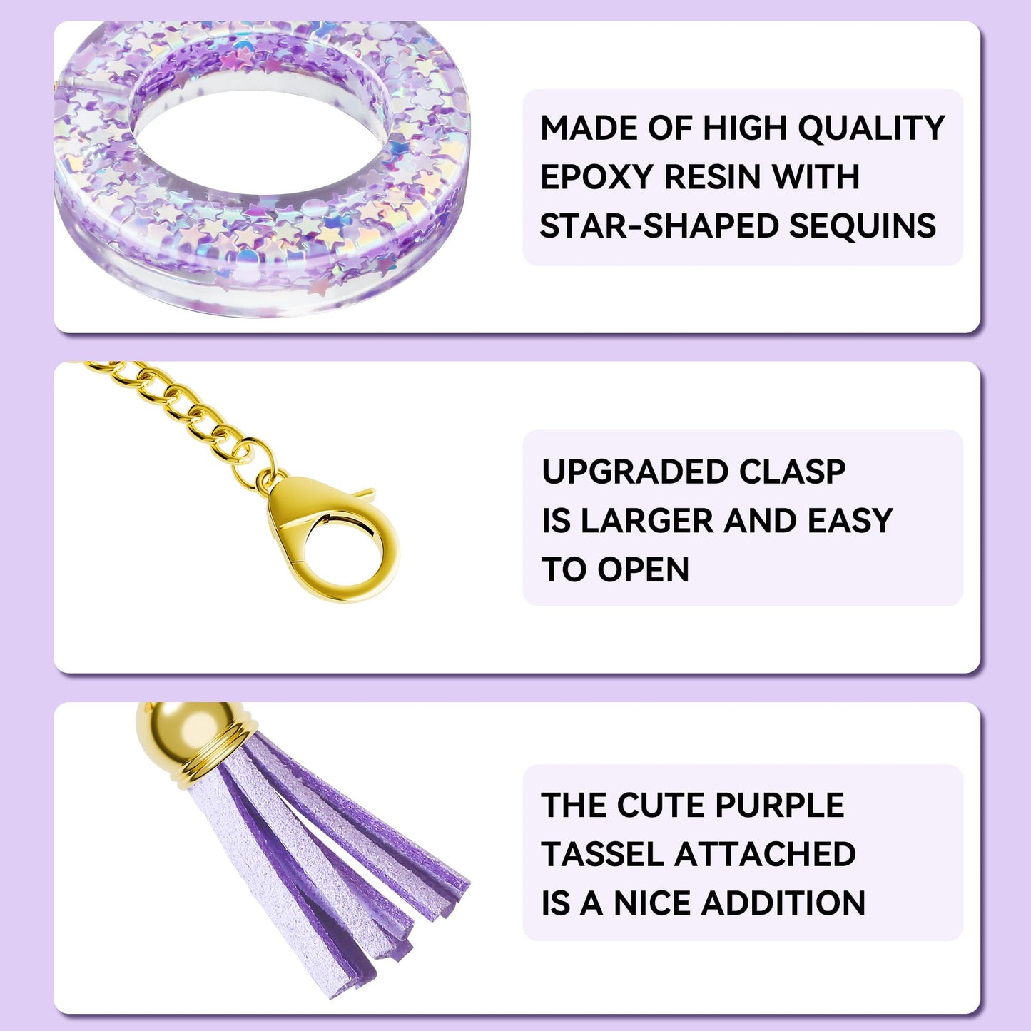 MOYOHIM Letter Charm for Stanley Cup, 1PCS Cute Tumbler Accessories Charm for Handle, Purple Personalized Initial Keychain Charm for Girls Women