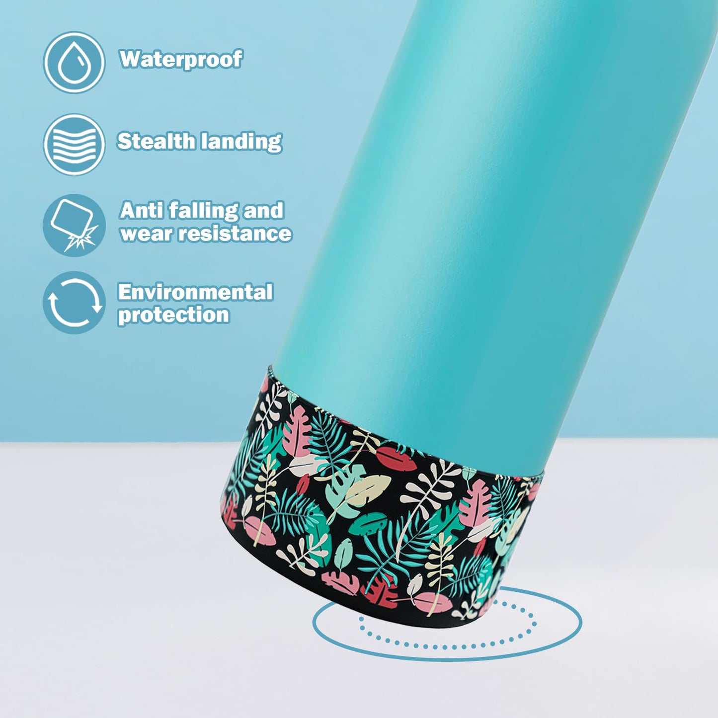 HEYSKAY 2PCS Silicone Boot for Owala Flask Water Bottle 24oz Anti-Slip Protective Sleeve for Owala Twist,FreeSip and Flip Stainless Steel Water Bottle BPA-Free Boot Bottom Base