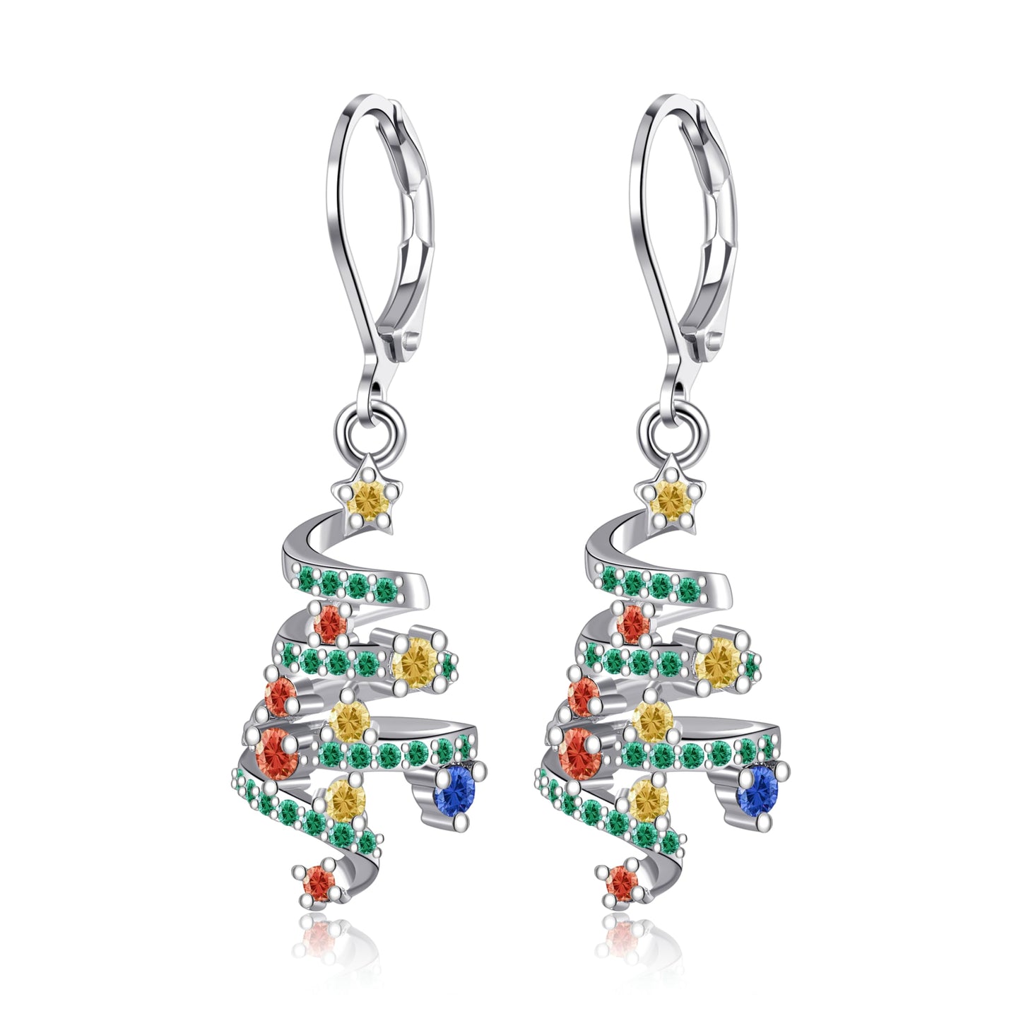 TALYKONG Christmas Earrings Christmas Tree Earrings for Women Dangle Leverback Christmas Holiday Winter Xmas Jewelry for Women (christmas tree)