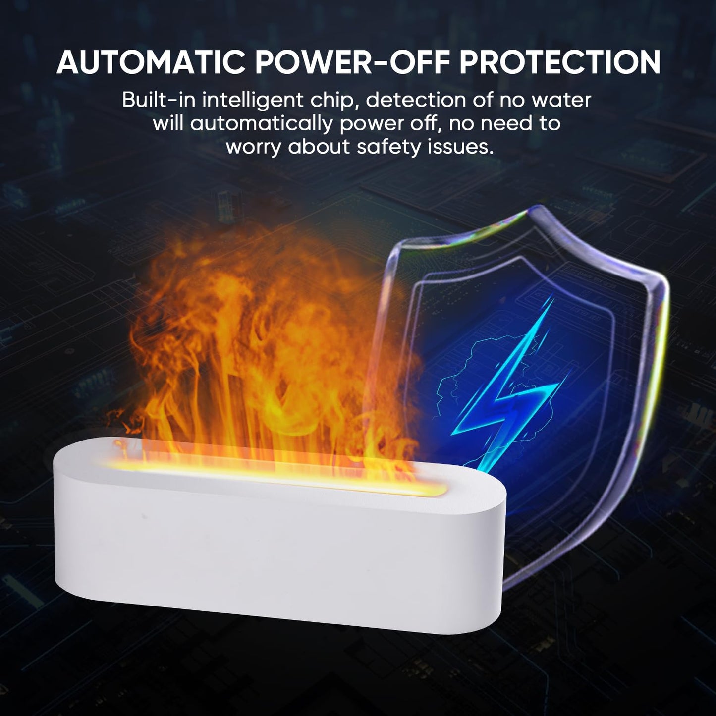 YALEDI Essential Oil Diffuser, Fireplace Fire Flame Aromatherapy Diffuser, 150ml Ultrasonic Cool Mist Humidifier, Scent Aroma Diffuser with 7 Colors Light, Timer & Auto-Off for Home, Room (White)