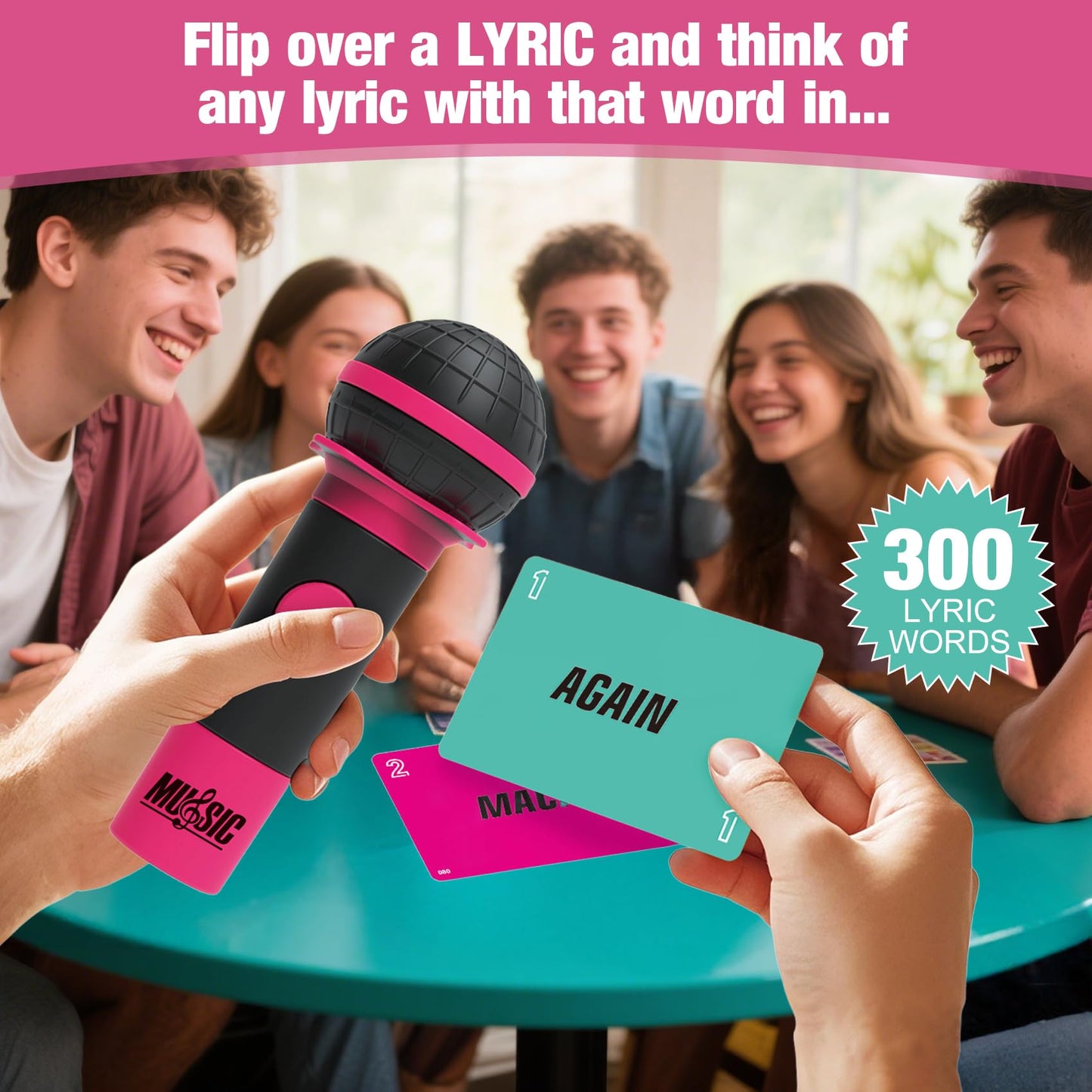 ATG Mic Karaoke Party Game - Hilarious Singing Challenge for Families & Friends with 250 Song Lyrics - Perfect for Game Nights & Birthday Parties 8 Years Old (2-10 Players)