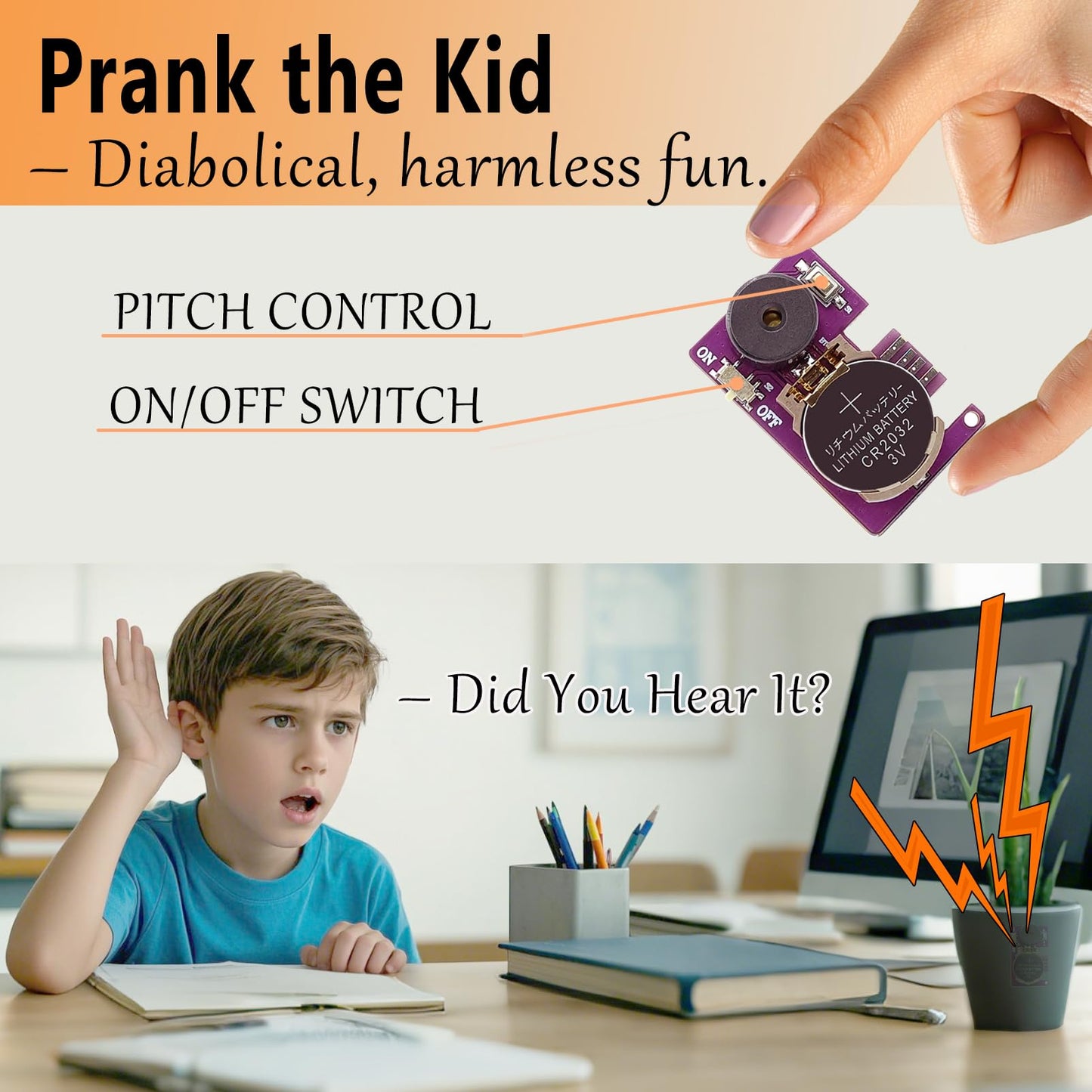 YueFeiAud Cricket Noise Maker Prank (6-Pack) - Hidden Prank Device with 3-Month Beeping, Office & Home Gags for Adults