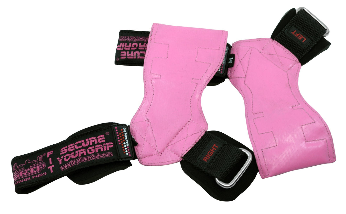 Lifting Grips PRO Weight Gloves Best Heavy Duty Straps Alternative to Power Hooks Deadlifts Adjustable Neoprene Padded Wrist Wrap (Pink Rubber, Small 5.0"-6.40" Wrist Size)