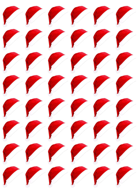 SORANGEUN 48pcs Santa Hats - Bulk Classic Christmas Hats for Adults, Red Nonwoven Gorros De Navidad