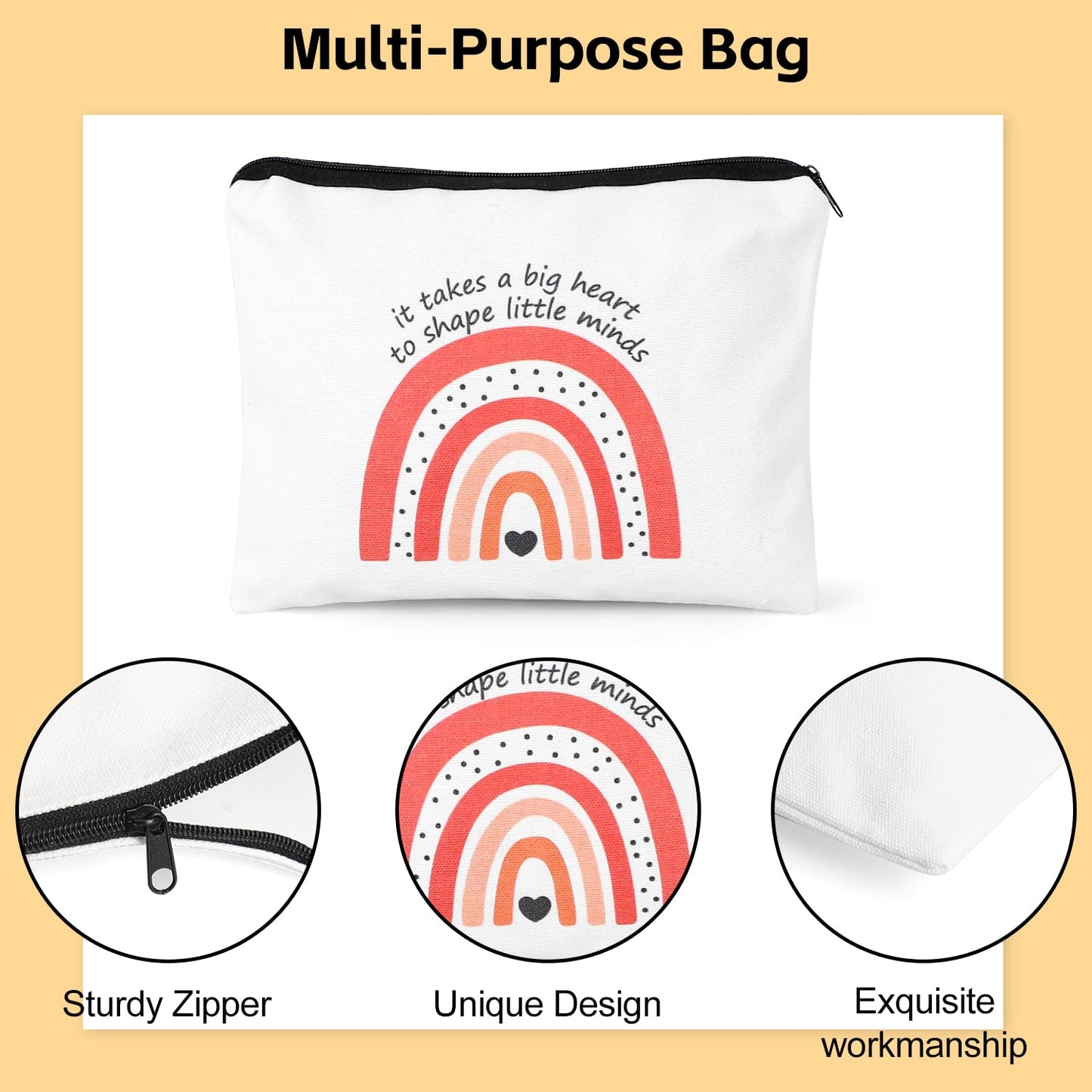 UAREHIBY 16 PCS Teacher Gifts in Bulk, Thank You Teachers Gifts With Makeup Bags, Teacher's Appreciation Week Keychain, Bookmark Gift for Teachers, Best Teacher Ever Pen Gift, Christmas Idea