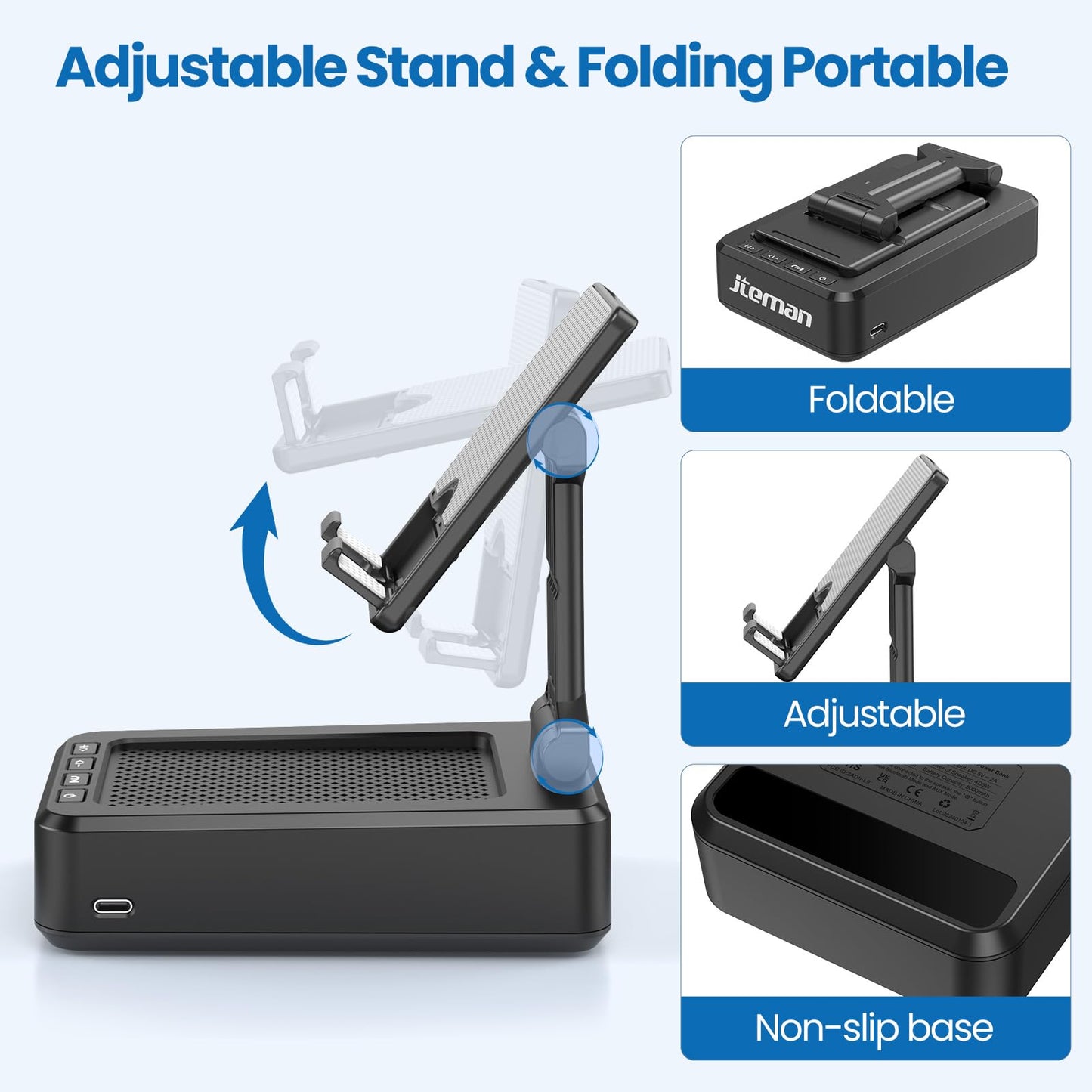 Cell Phone Stand with Wireless Bluetooth Speaker and Anti-Slip Base HD Surround Sound Perfect for Home and Outdoors with Bluetooth Speaker for Desk Compatible with iPhone/ipad/Samsung Galaxy