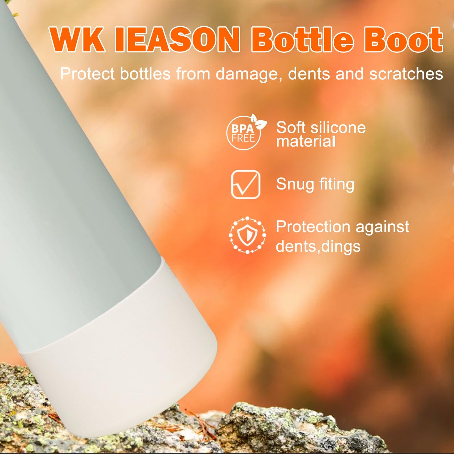 WK IEASON 2Pcs Silicone Water Bottle Boot for Owala 24oz, Protective Flask Bottom Cover Base for Owala FreeSip Twist and Flip Flask Bottles (Creamx2, 24OZ)