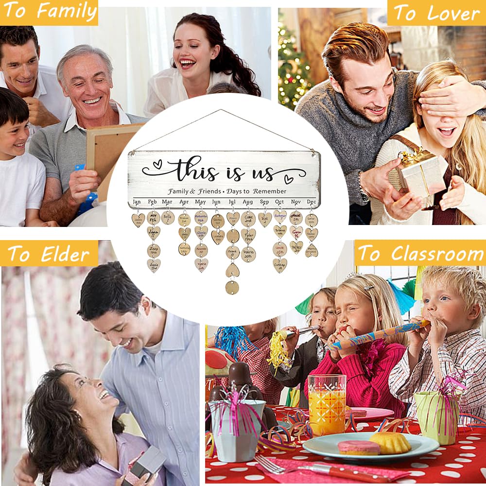 Grandma Mother Best Christmas Gifts from Son in Law, Family Birthday Tracker Calendar Board Wall Hanging to Reminder Important Day, Gifts for Mom Birthday Unique Ideas for Christmas Gift, Birthday