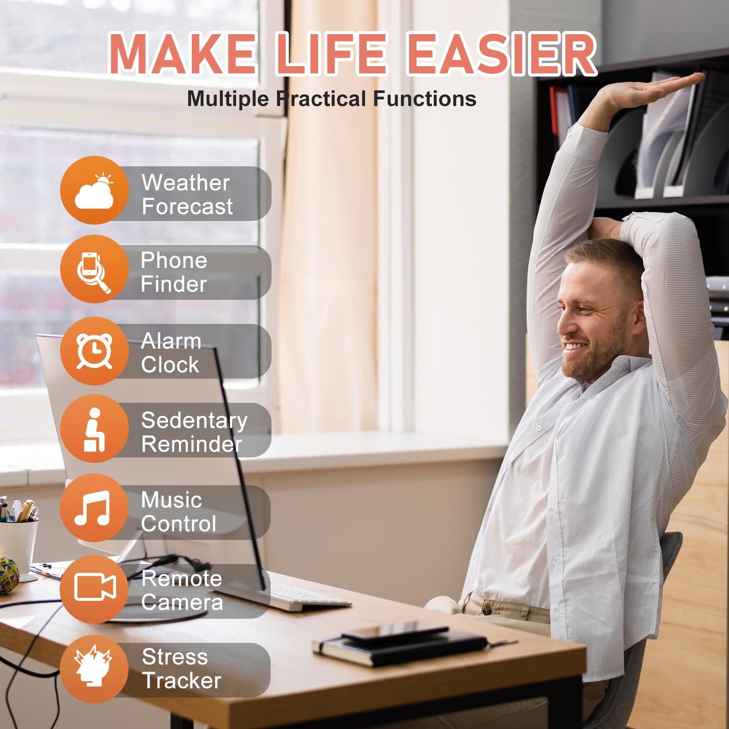 Moremore Fitness Tracker with 24/7 Heart Rate, Blood Pressure, Sleep Tracker, Calorie Tracking, Waterproof Fitness Watch, Activity Tracker with Step Tracker for Women Men, Pink