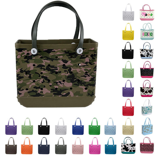 DORYSKS Beach Tote Bag, Extra Large Rubber Tote Bag Waterproof Washableable Tip Proof for the Beach Boat Pool Sports (Camo,Large)