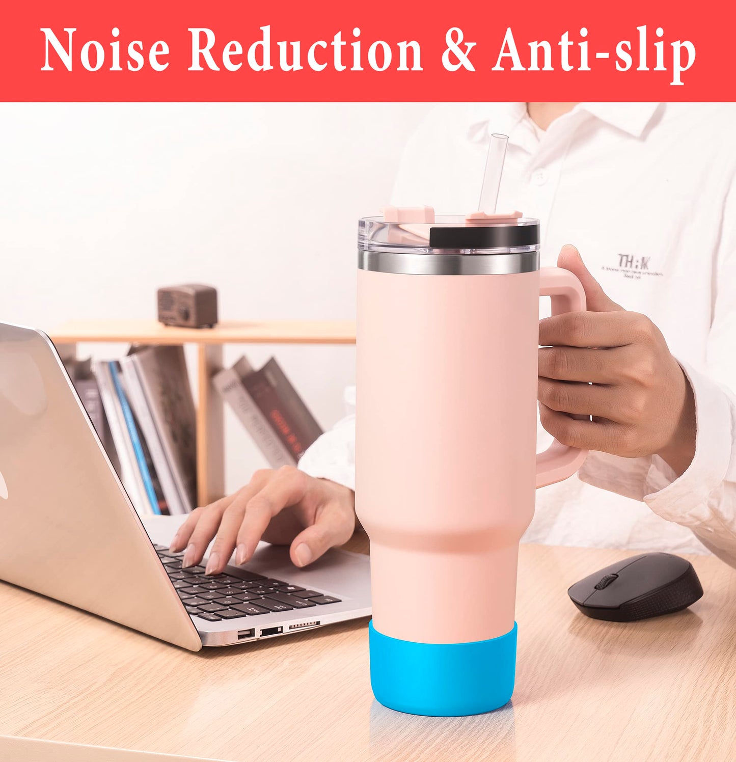KTKUDY 2Pcs Silicone Boot for Stanley Quencher Tumbler H2.0 30 oz 40 oz & IceFlow 20 oz 30 oz & intended for Hydro Flask Water Bottle 12-24 oz - Protective Cup Bottom Accessories Fits Stanley Cup
