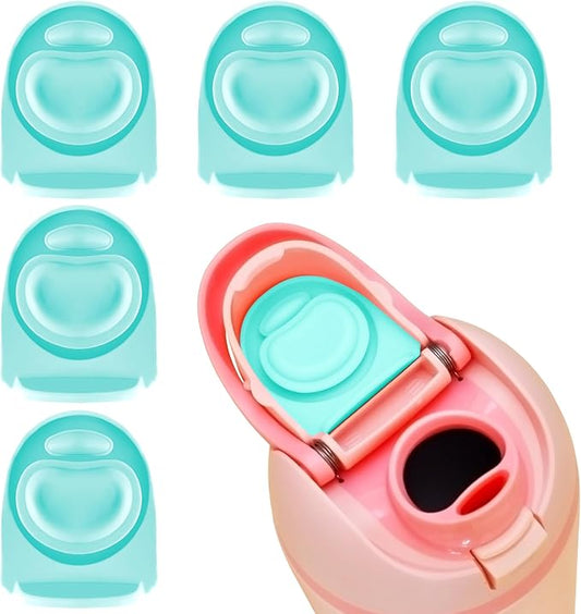 5PCS Replacement Stopper Compatible with Owala FreeSip 19/24/32/40oz, Silicone Anti-Spill Water Bottle Top Lid Replacement Parts, BPA-Free Seal Bottle Cap Mouth Stopper Gasket (Blue)