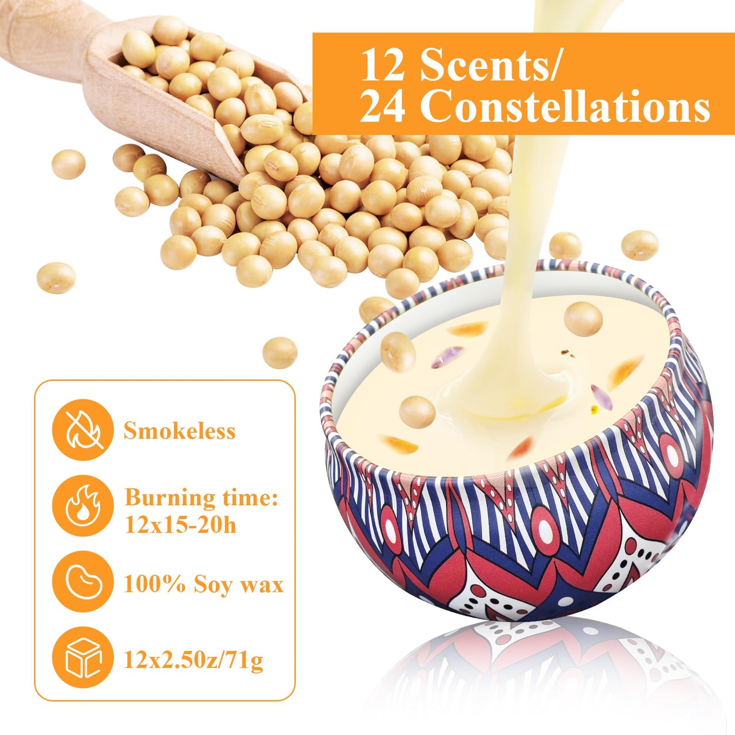 24 Pack Scented Candles Gift Set Long Lasting Soy Wax Aromatherapy Candles for Home Wedding Baby Shower Bridal Party Favors Christmas Birthday Gifts for Women