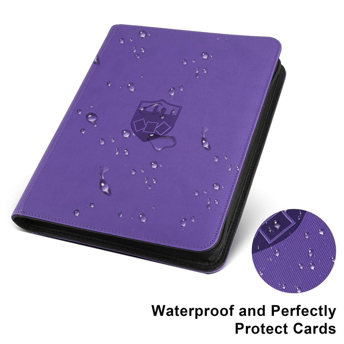 Trading Card Binder 12 Pocket, GERMUN PU Cover Card Binder for 720 Cards, Premium Trading Card Holder Folders, Double Sided Pocket Card Album for MTG, TCG (Purple)