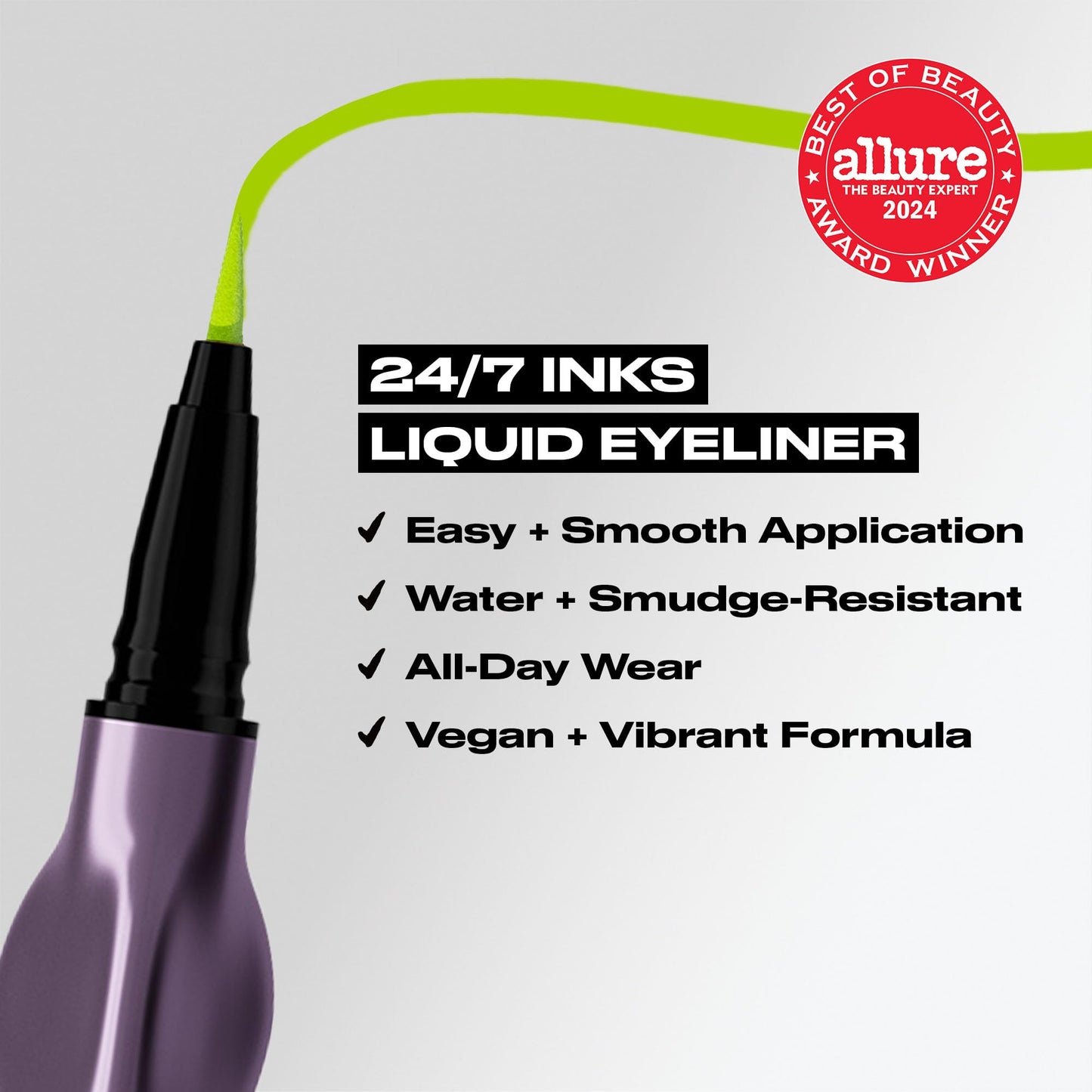 Urban Decay 24/7 Inks Liquid Eyeliner Pen – Water-Resistant, Smudge-Proof – Up to 24HR Wear – Ergonomic Grip – Vegan & Cruelty Free – Freak (Matte Lime Green, Felt Tip)