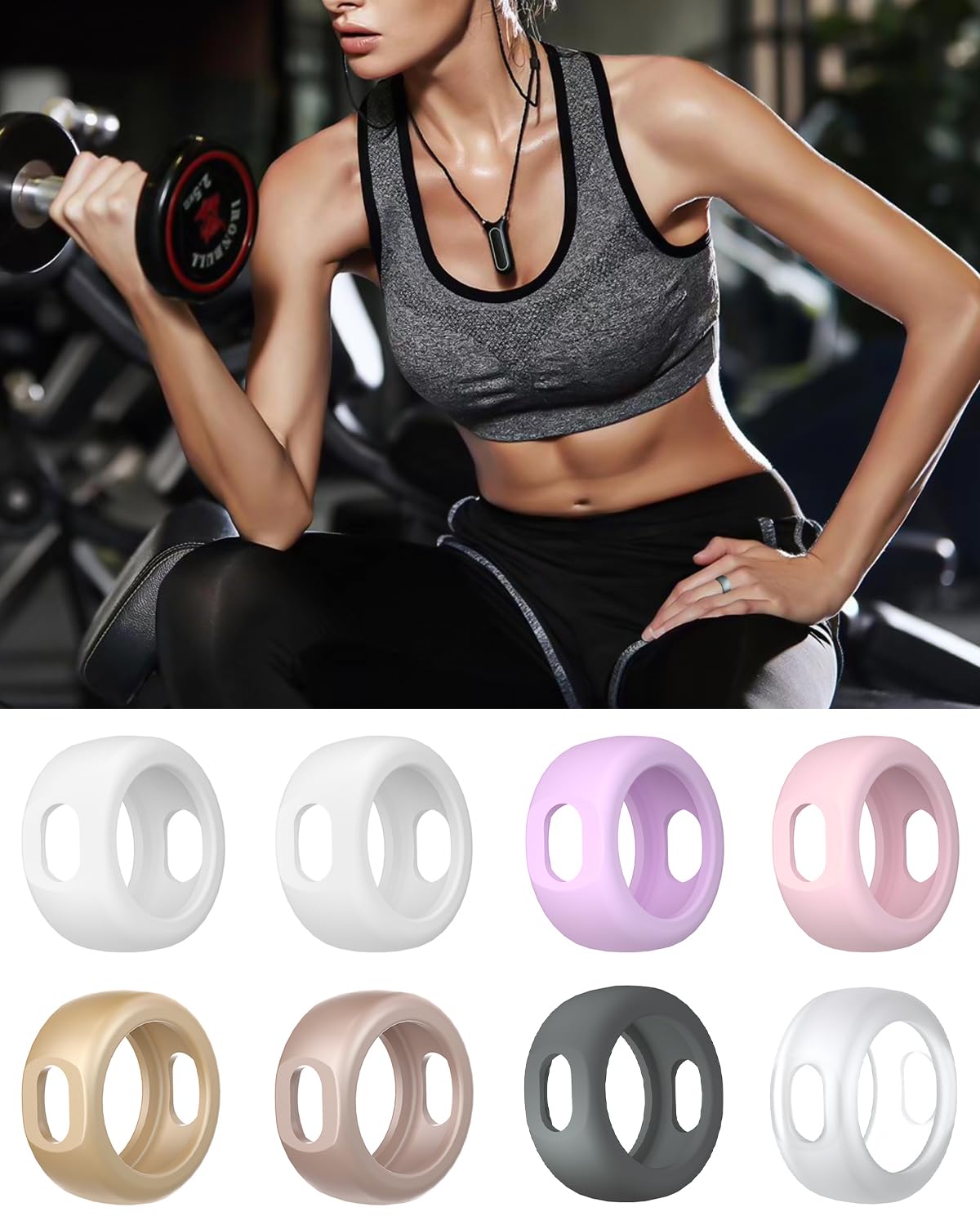 BandSmith Compatible with Oura Gen 3 Ring Protector, Silicone Smart Ring Case Cover Sleeve for Working Out (Gold&RoseGold&Clear, S for Size 6/7)