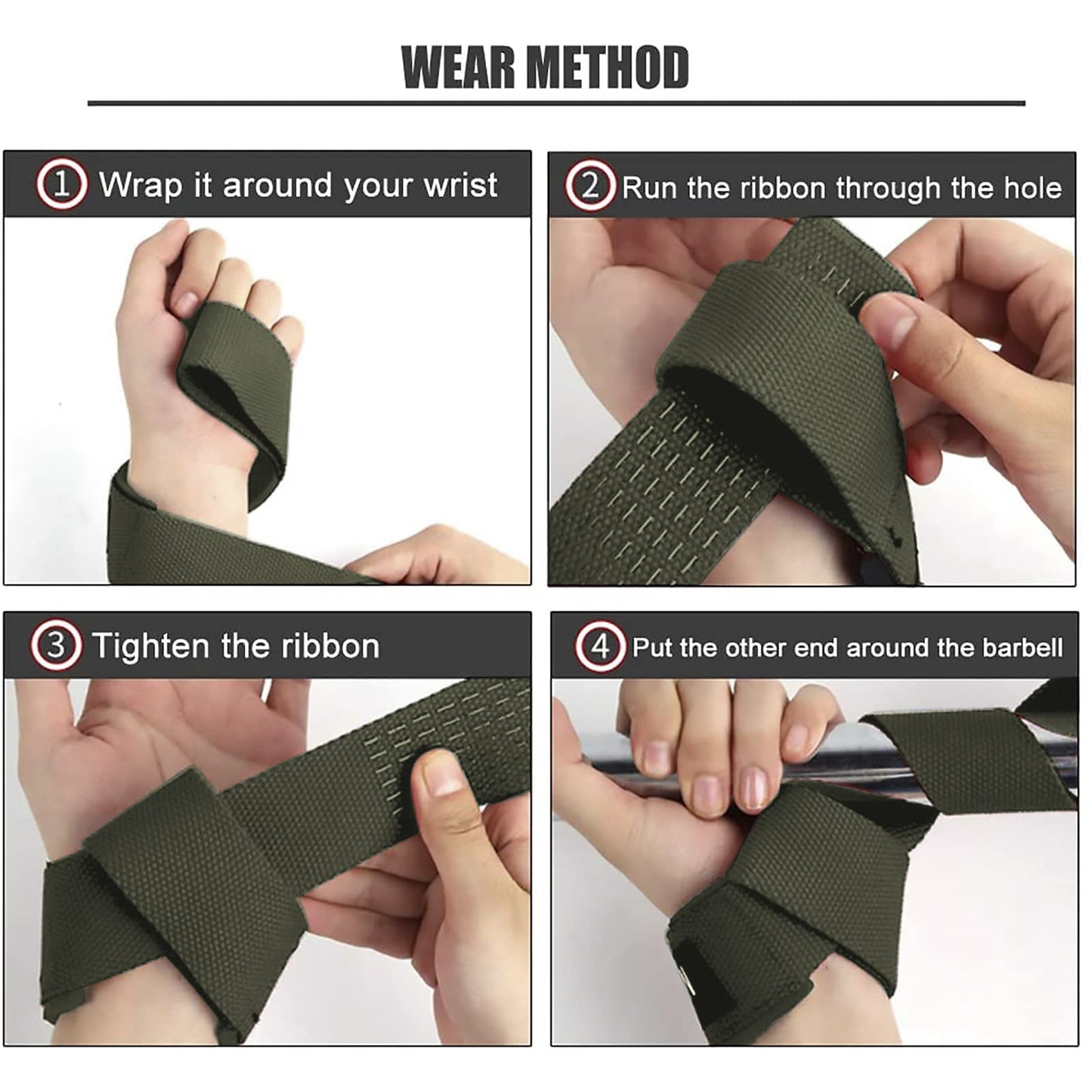 SKDK Cotton Hard Pull Wrist Lifting Straps Grips Band-Deadlift Straps with Neoprene Cushioned Wrist Padded and Anti-Skid Silicone - for Weightlifting, Bodybuilding, Xfit, Strength Training (ArmyGreen)