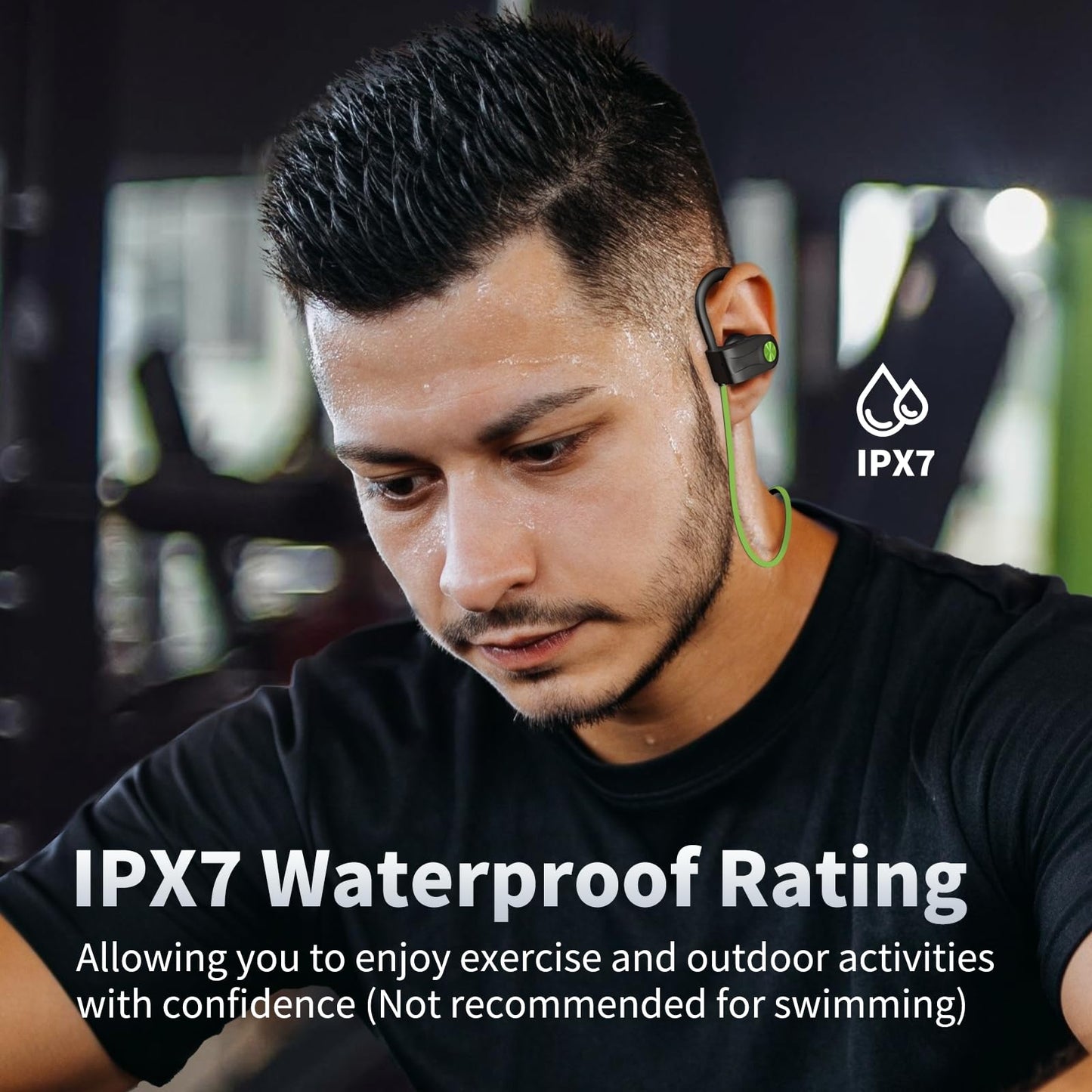 JOYWISE Bluetooth Headphones, Wireless Earbuds IPX7 Waterproof Bluetooth 5.3 Headphones with 16Hrs Playtime Stereo Bass Headsets with Mic Running Headsets with Earhooks for Sports Running Workout