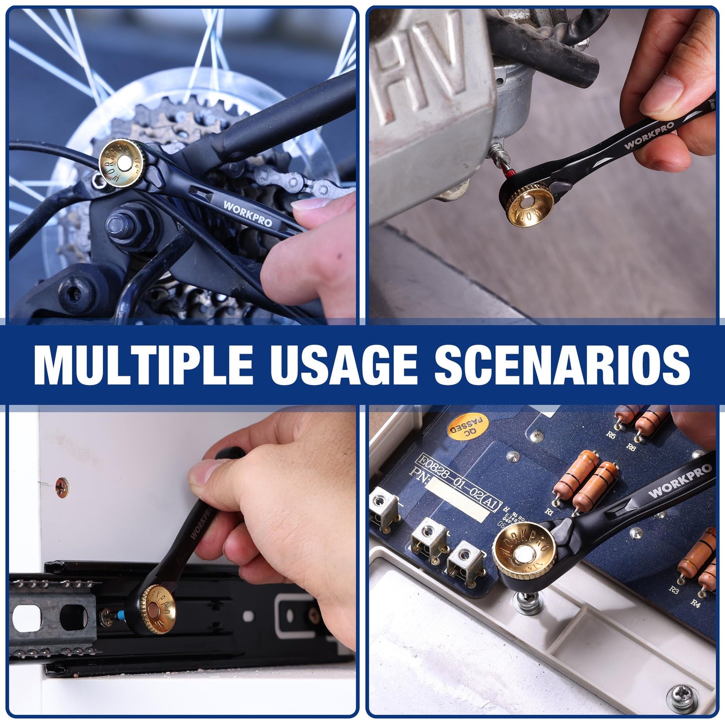 WORKPRO 34-Piece 1/4" Mini Ratchet Wrench, 72-Tooth, Right Angle Screwdriver Mens Gifts, 90 Degree Offset Ratcheting Screwdriver Pocket Mini Low Profile Ratchet Wrench Bit Socket Set for Tight Space