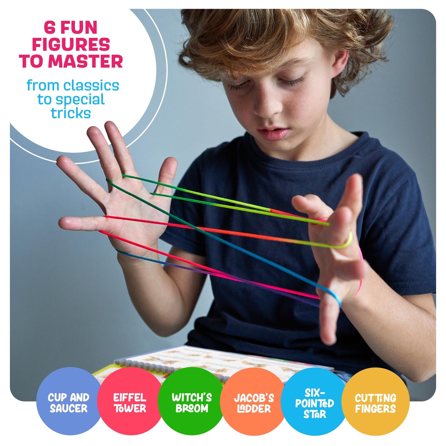 Dan&Darci Cat’s Cradle String Game Book w/ String - Step by Step Illustrated Guide - Gifts for 8 9 10 11 12 Year Old Girl - Gifts for Kids - Stocking Stuffers - Tween, Preteen Girl Gift - Kids Books