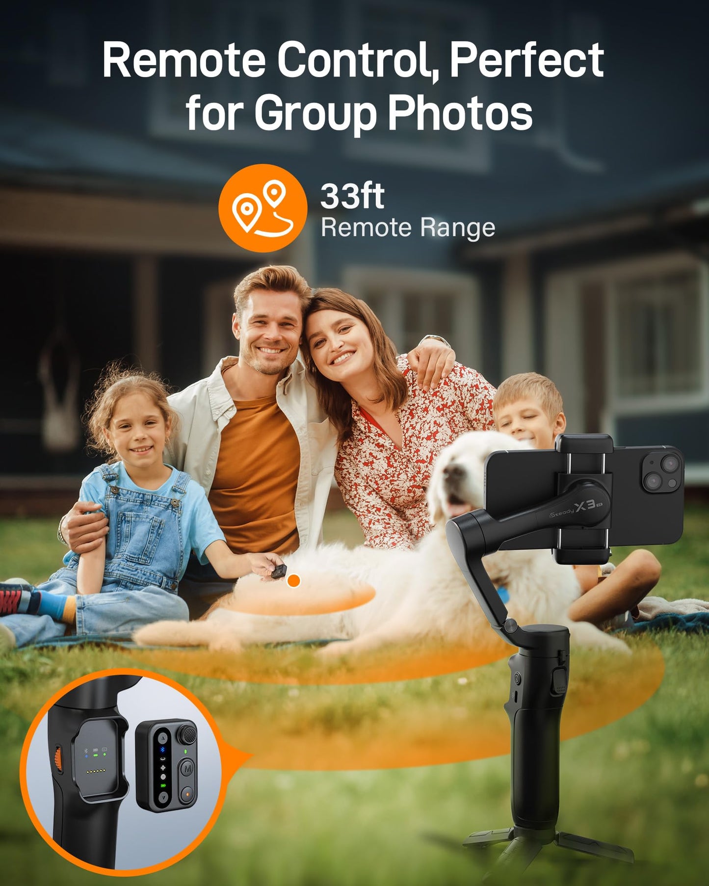 hohem iSteady X3 SE Gimbal Stabilizer for iPhone, Phone Stabilizer with Detachable Remote Control, Portable Foldable 3-Axis Phone Gimbal for Android & iPhone 16 15 Pro Max, Ideal for Travel Vlogging