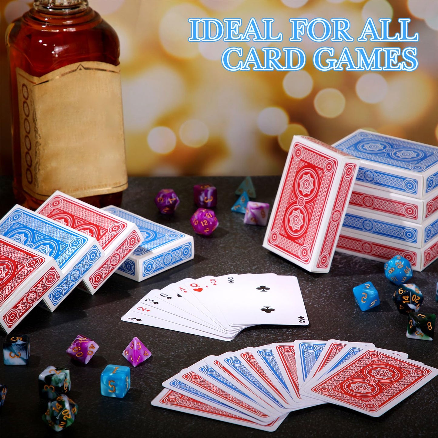 Zubebe 48 Pack Playing Cards Bulk Deck of Cards Standard Index Red and Blue Standard Playing Poker Size Travel Playing Item for Activities Party Supplies Games Novelty Gift