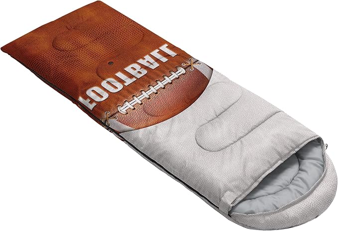 BSNTHO Football Camping Sleeping Bags,3 Season Warm & Cool Weather,Lightweight,Waterproof Sleeping Bags for Adults & Kids,Traveling,and Outdoors,Camping Gear Equipment,31x90inch