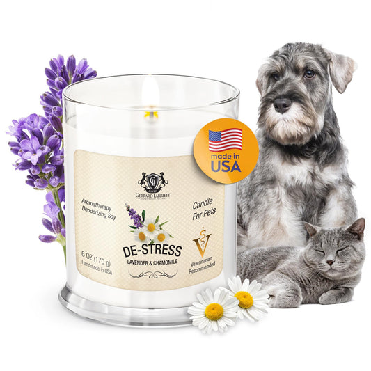 Pet Odor Eliminator Candle Lavender and Chamomile Scented Candle, Pet Candles Odor Eliminator, Soy Wax Calming Candles Aromatherapy, Dog & Cat Friendly Air Fresheners by Gerrard Larriett