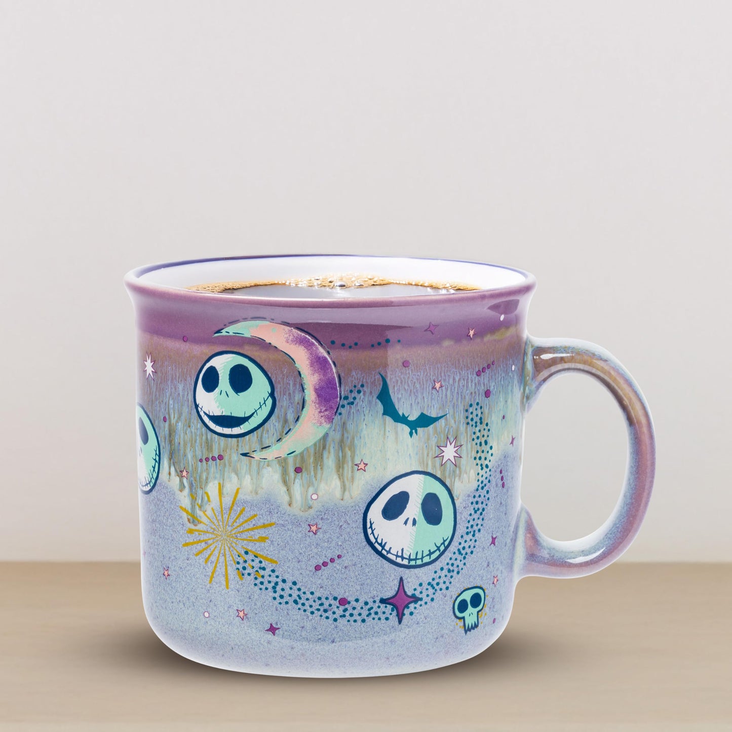 Silver Buffalo Disney Nightmare Before Christmas Jack Skellington Mystic Opulence Reactive Glaze Ceramic Camper Mug, 20 Ounces