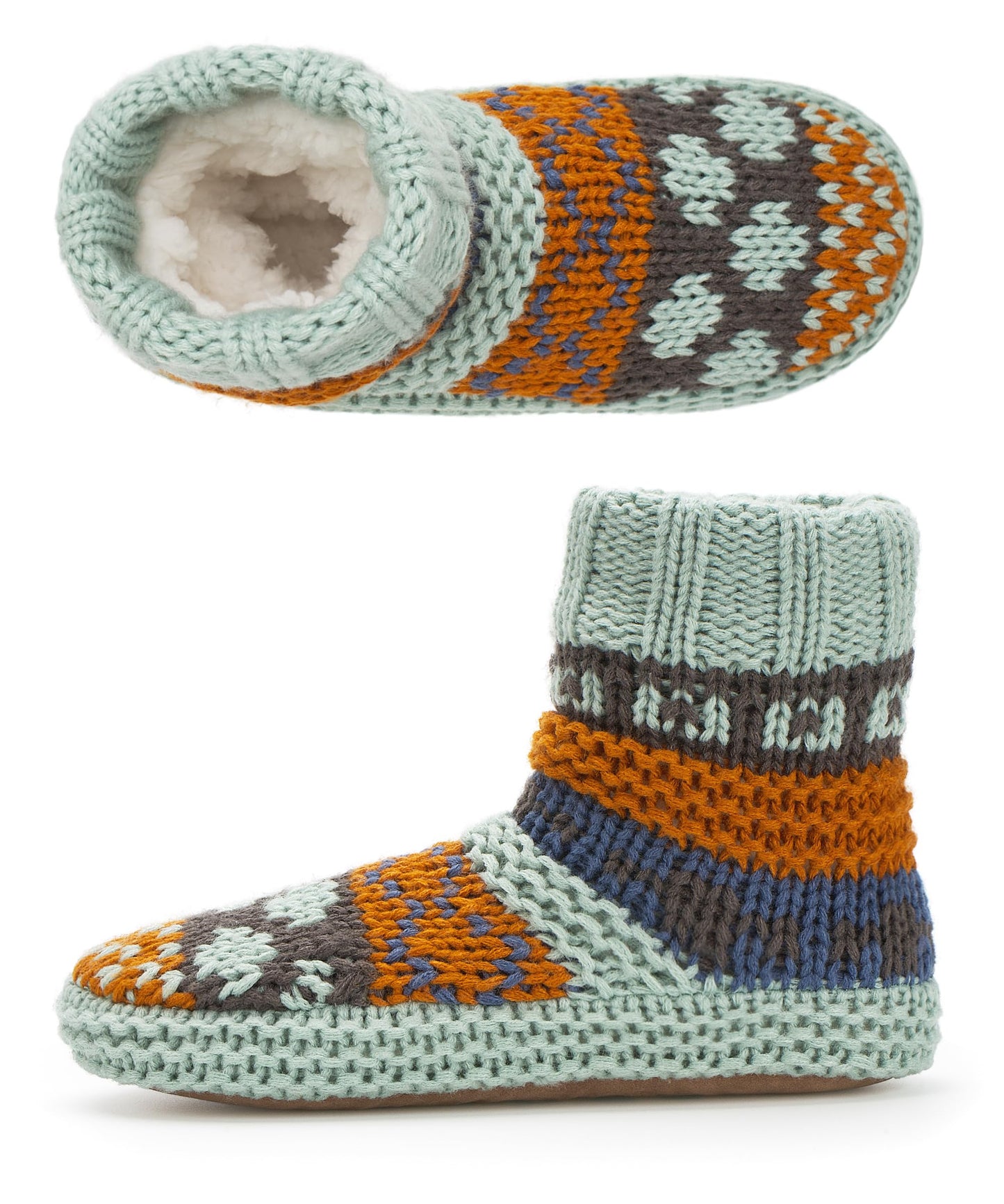 The Metluks Warm Slipper Socks for Women, Winter Fuzzy House Shoes Indoor, Cozy Christmas Gifts for Mom Grandma Unique Adult Size 9-11 Teal