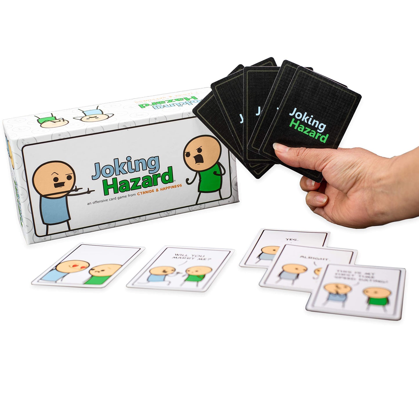 Joking Hazard by Cyanide & Happiness - 360+ Funny & Inappropriate Comic Cards, Hilarious Party Games | Includes Add-Your-Own-Words Cards