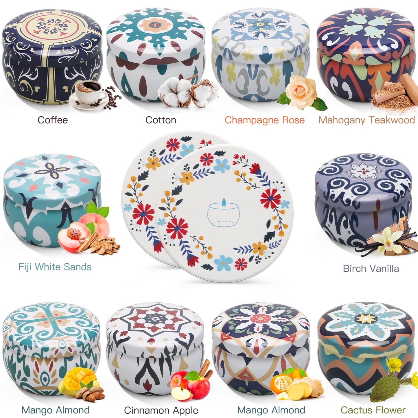 Scented Candles Gift Set,10 Pack Candles for Home Scented,250 Hour Long Lasting Soy Candle with Two Coasters, Birthday Gifts for Women, Aromatherapy Candle for Stress Relief, Relaxation, Bath, Yoga