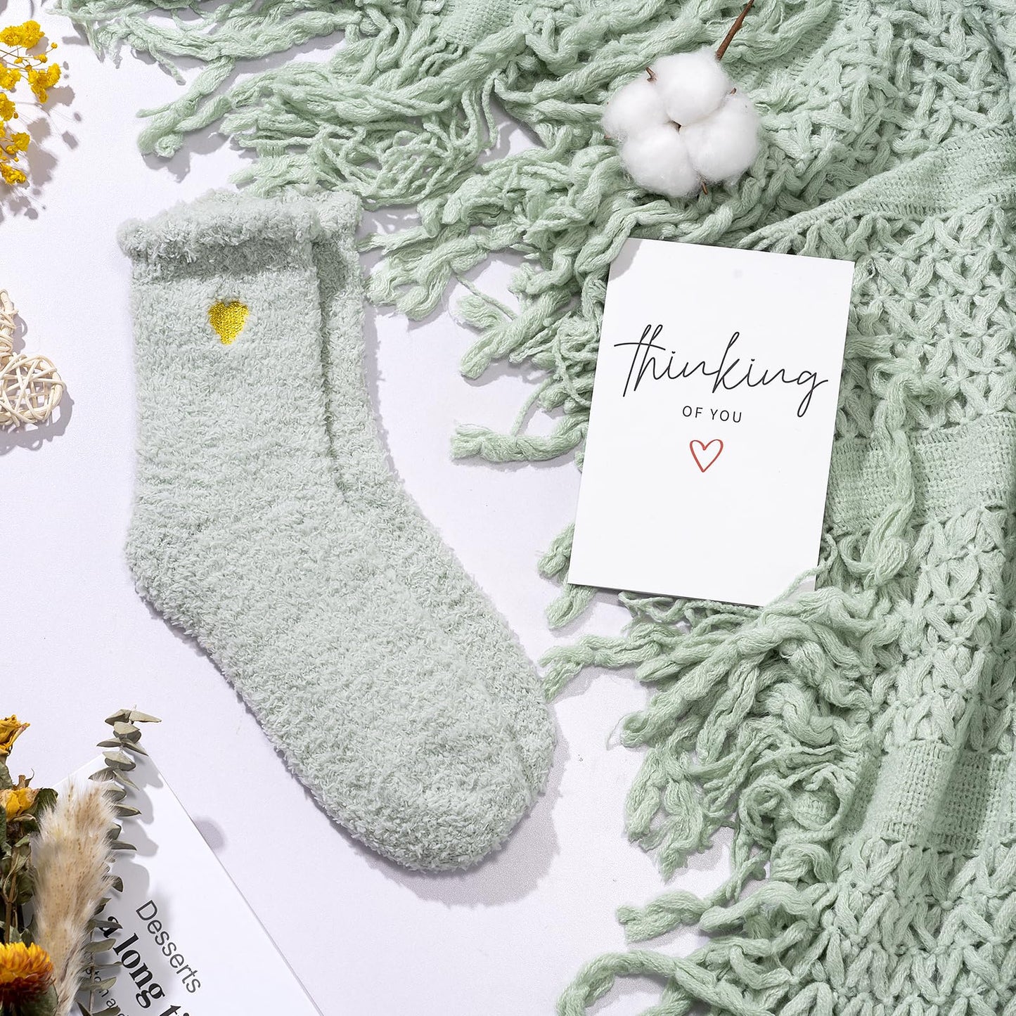 Gifts for Women, Get Well Soon Gifts for Women, Sympathy Care Baskets, Thinking of You Care Package, Self Care Gifts, After Surgery Feel Better Gifts Blanket (Sage Green）