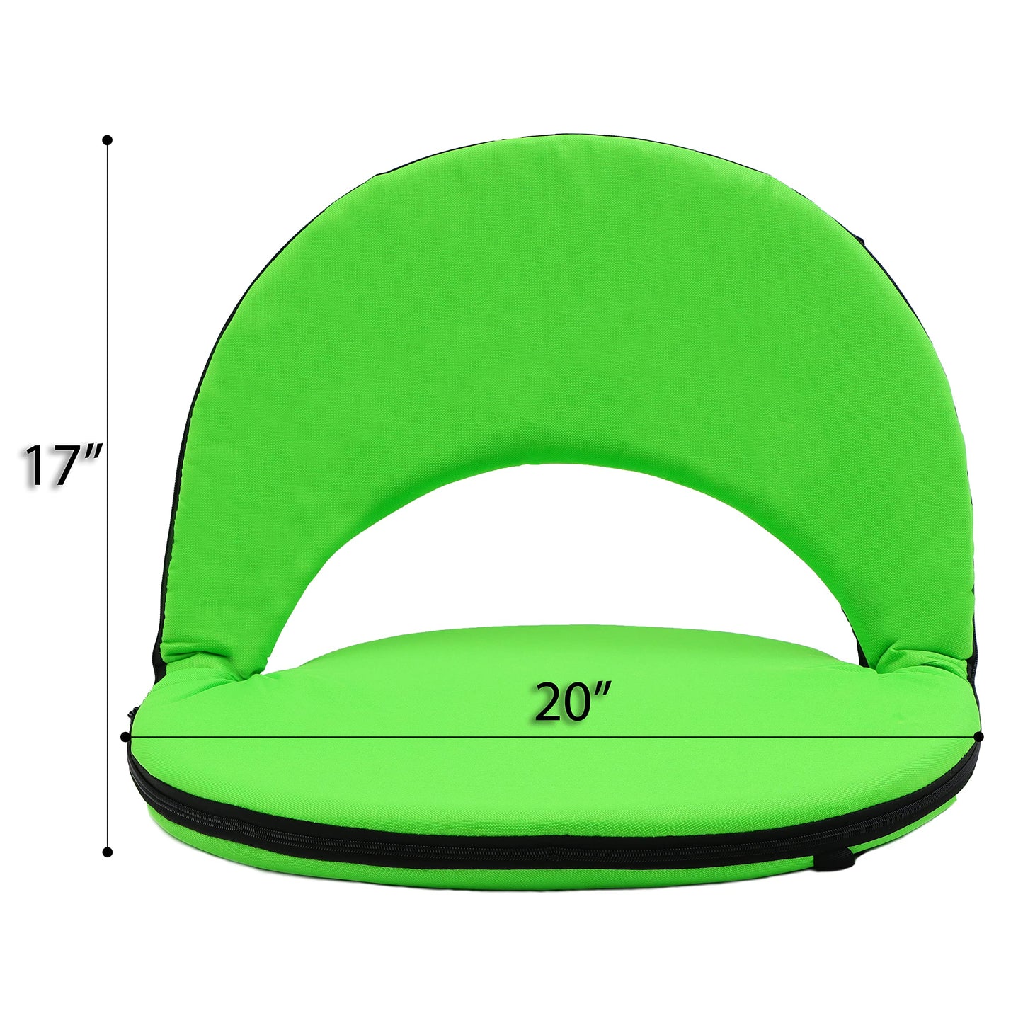 Portable Multiuse Adjustable Recliner Stadium Seat by Trademark Innovations (Light Green)