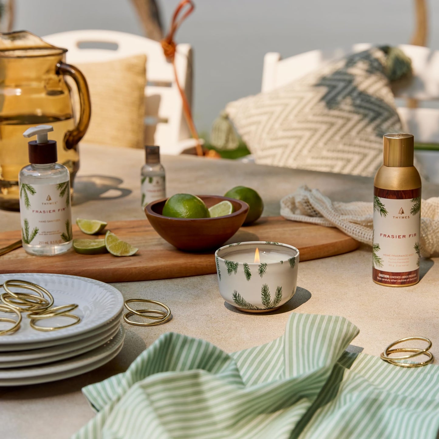 Thymes Scented Candles for Women & Men – Tin with Lid – Luxury Home Decor – Holiday Candles with Notes of Crisp Siberian Fir Needles, Cedarwood, & Sandalwood (Frasier Fir, 6.5 oz)