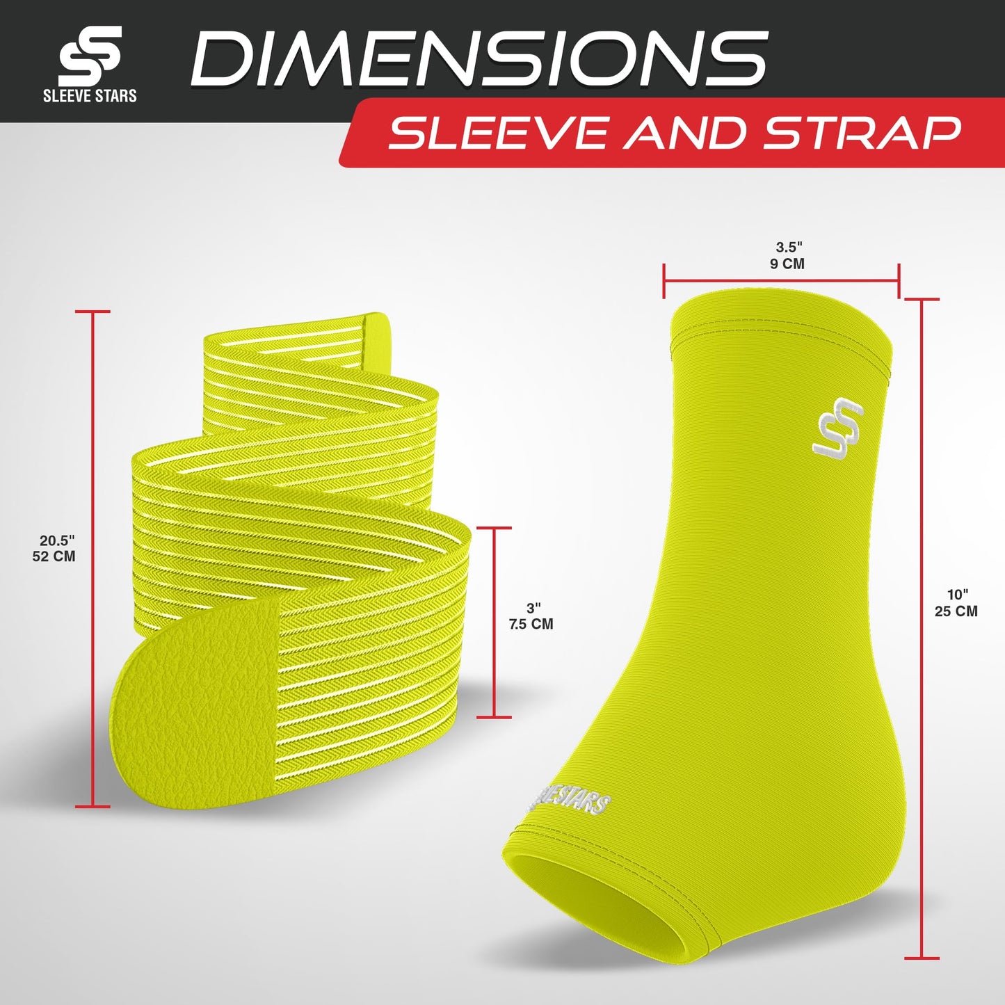 Sleeve Stars Ankle Support for Ligament Damage & Sprained Ankle, Plantar Fasciitis Support & Achilles Tendonitis Pain Relief, Ankle Brace for Women & Men w/Compression Ankle Strap (Single/Neon Green)