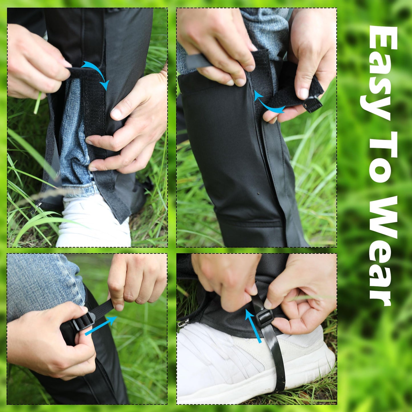 Tlswshsy Trimmer Brush Leg Gaiters-Waterproof Leg Guards for Trimming-Adjustable Lawn Care Leg Protection for Men and Women (Black)