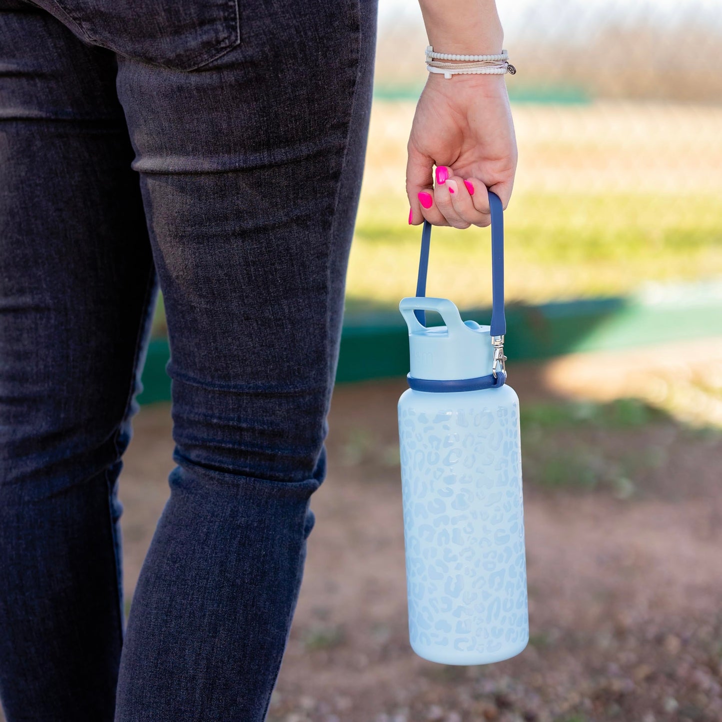Ryan & Rose Water Bottle Handle - Silicone Water Bottle Sling, Carrier, Holder with Strap Compatible Stanley Cup Accessories (Flat Captain)