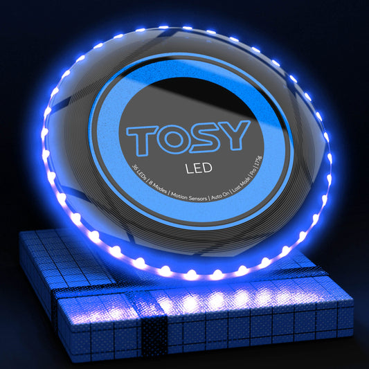 TOSY Flying Disc - 16 Million Color RGB or 36 or 360 LEDs, Extremely Bright, Smart Modes, Auto Light Up, Rechargeable, Birthday Gift, Easter Basket Stuffers for Men/Boys/Teens/Kids, 175g frisbee