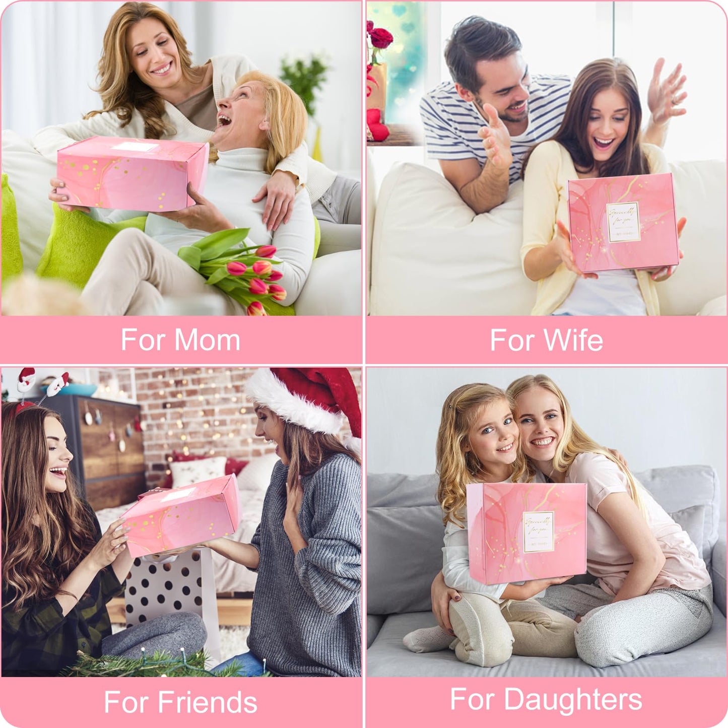 Birthday Gifts for Women Self Care Gifts Get Well Soon Gifts, Rose Relaxing Spa Gifts Basket Care Package, Luxury Flannel Blanket, Unique Mothers Day Idea Gifts for Mom Her Grandma Friend Sister Wife