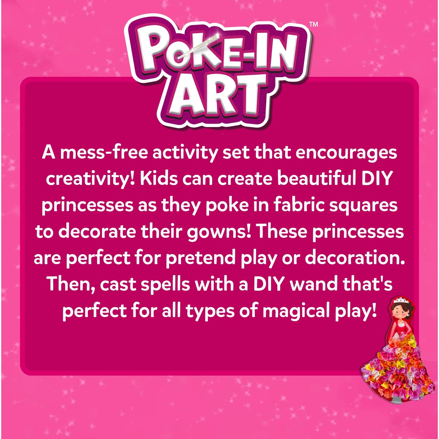 Skillmatics Poke-in Art - Magical Princesses, Mess-Free Fun for Kids, DIY Wood Craft Kits, Creative Activity, Gifts for Girls & Boys Ages 4, 5, 6, 7, 8, 9