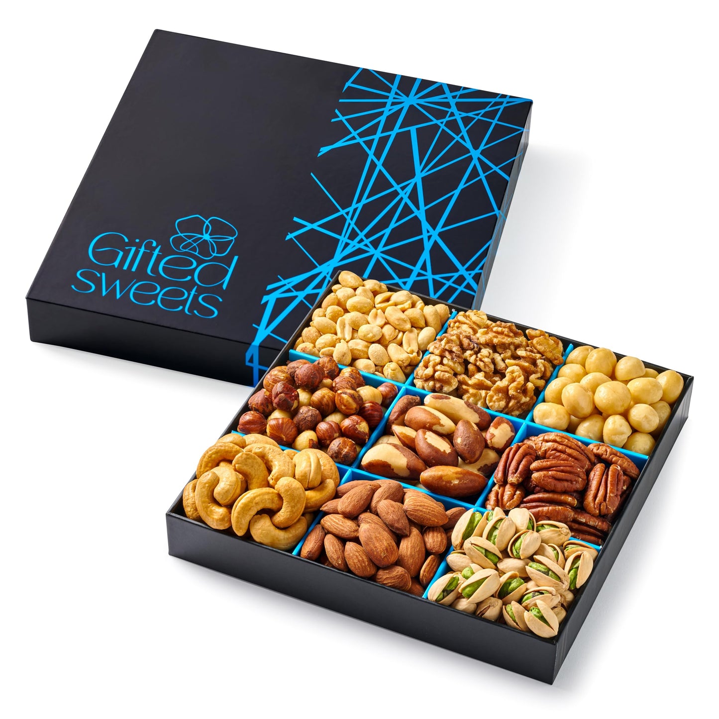 Nuts Gift Basket - Freshly Roasted And Natural Mixed Nut Gift Box - Gourmet Healthy Food Gift for Men/Women - Gourmet Gift, Healthy Gourmet Snack Box for Birthday, Thank You, Congratulations, Corporate, Get Well Soon, Care Package