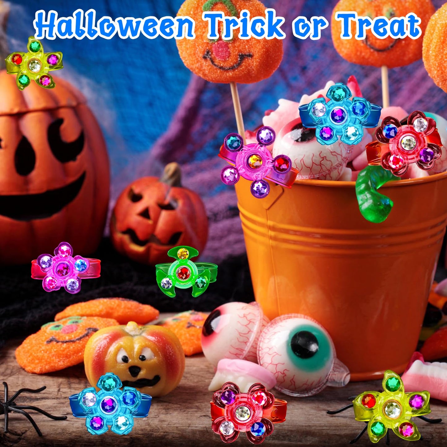 24PCS LED Light Up Fidget Spinner Bracelets Glow Party Favors Bulk for Kids 4-8 8-12 Halloween Goodie Treat Bag Stuffers Classroom Treasure Box Toys Carnival Prizes Pinata Filler Birthday Return Gifts